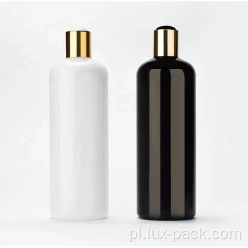 Hurtownia spersonalizowana pusta plastikowa butelka z pet z złotą czarną białą krążką górną czapkę